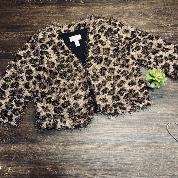 Chico’s Leopard Print 3/4 Sleeve Jacket Medium - Picture 9 of 11